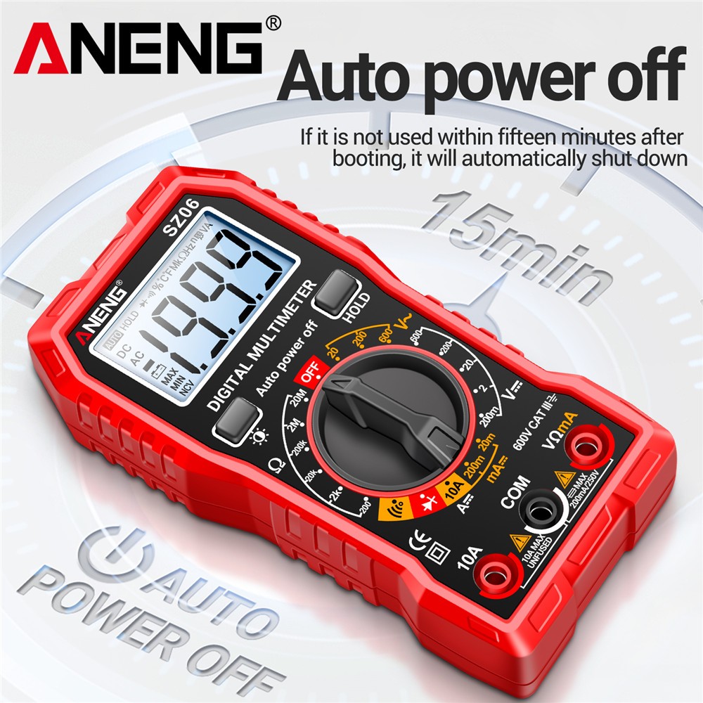 LCD Digital Multimeter Voltmeter Ammeter Ohmmeter Volt AC DC Tester Leads Meter
