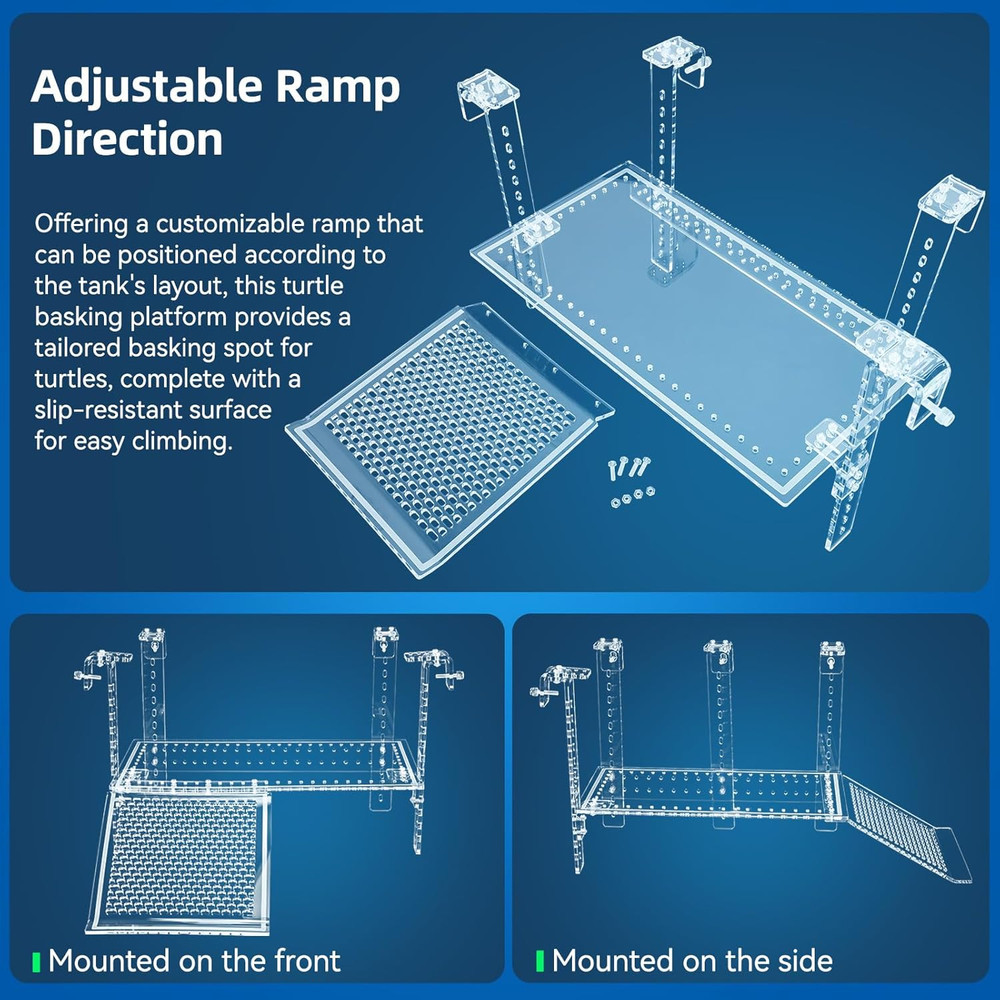 Turtle Docks Large Adjustable Turtle Basking Platform for Aquatic Turtles, Desig