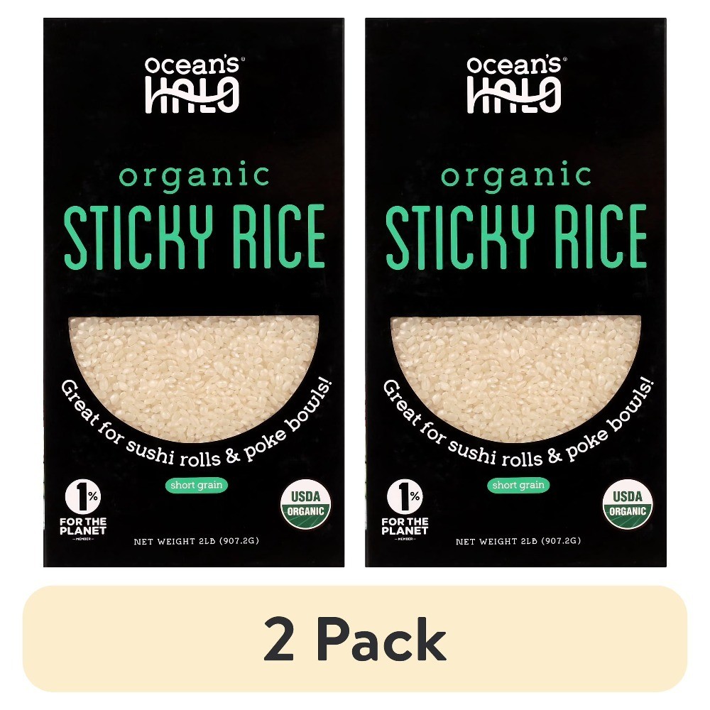 (2 pack) Organic White Sticky Sushi Rice, 2 lb.