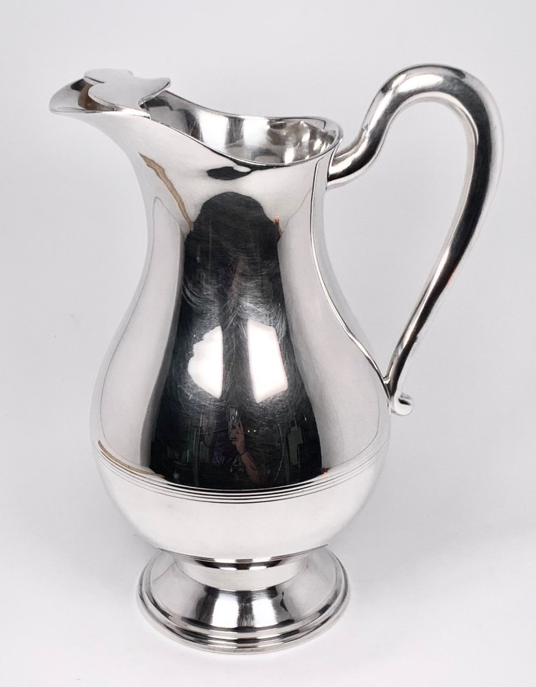 Footed Pitcher Silverplate Vintage marked WA India