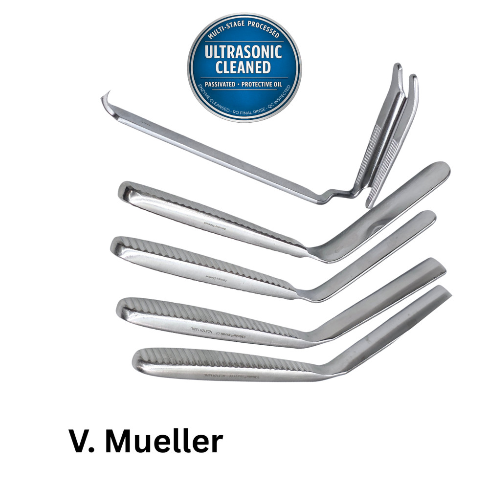 5x V. Mueller Cloward Blade / Retractor Ring - Ultrasonic Cleaned