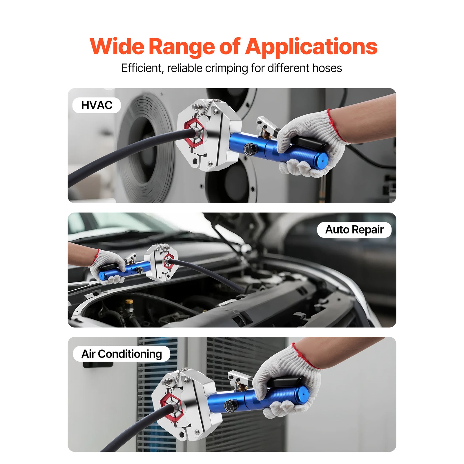 Uimoso Hydraulic Hose Crimper Manual Tool with 7 Interchangeable Dies