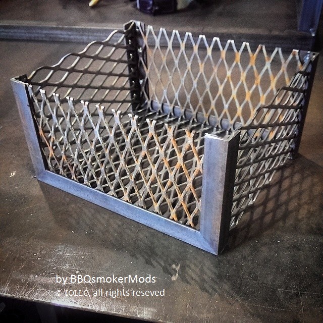Smoker Fire Box mod firebox expanded coal basket for Offset reverse flow BBQ pit