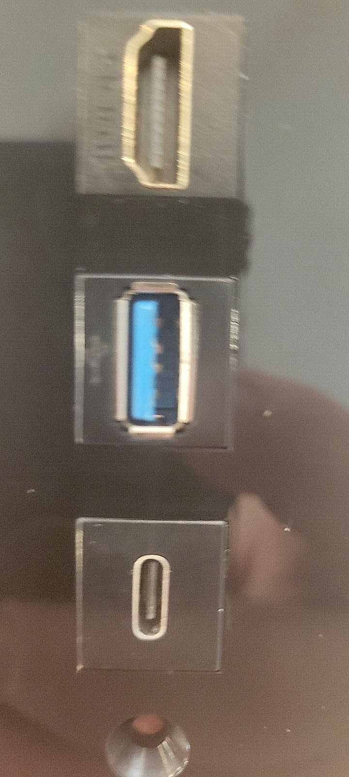 Black 3Ports HDMI USB3.0 & USB-C Keystone Wall Plate Modular Faceplate USA stock