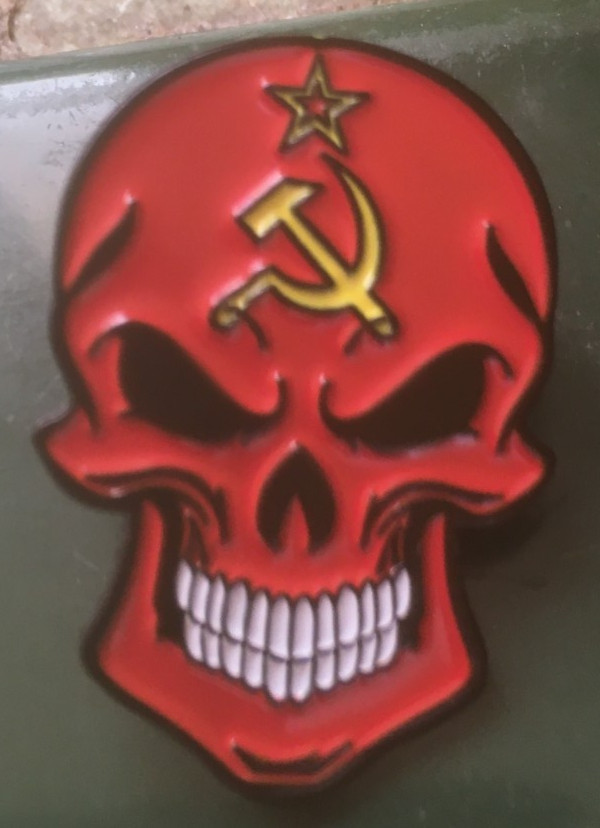 Soviet  Skull  red star  pin badge