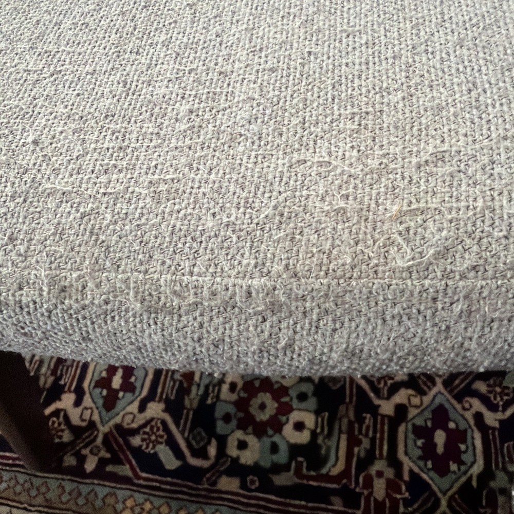 Upholstered Wood Footstool Gray/Brown - Baxton Studio