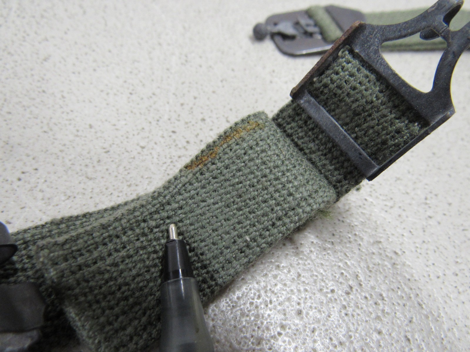 US Vietnam Era M1 Helmet Chinstrap Cotton Webbing OD Green Type 1 UnMarked RUST