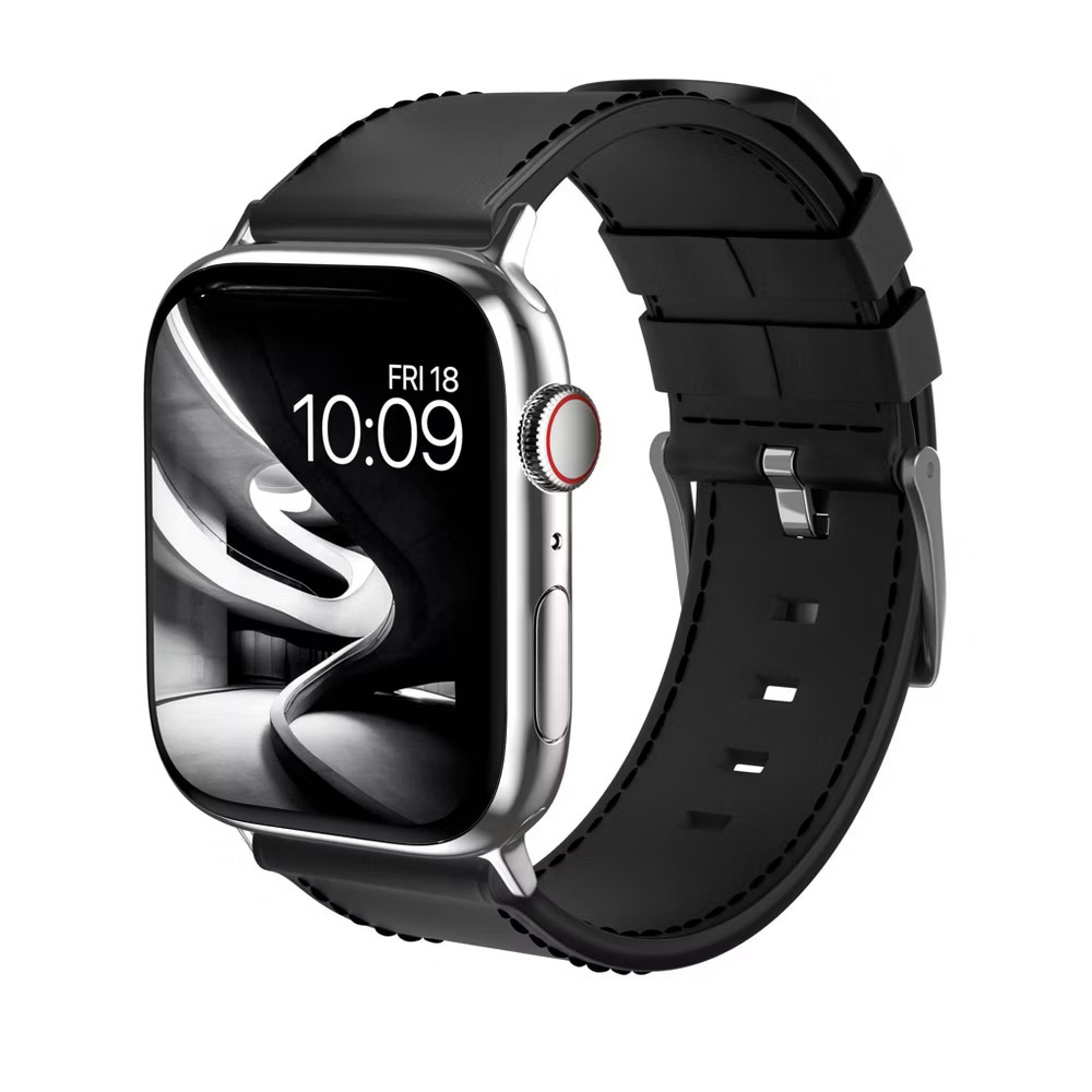 MobyFox Classic Leather Band Genuine Stitching Black