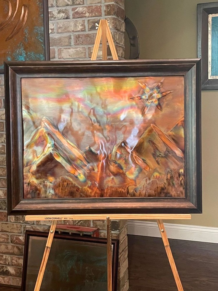 Sunscape Epsilon - Copper flame wall art