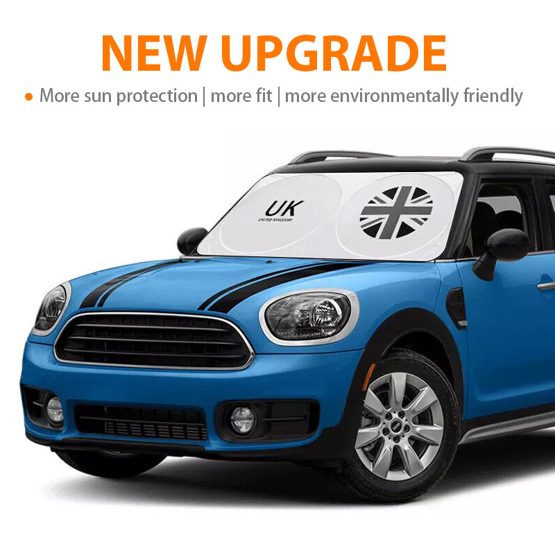 For Mini Cooper Foldable Car Windshield Sun Shade Union Jack Front Visor Cover1