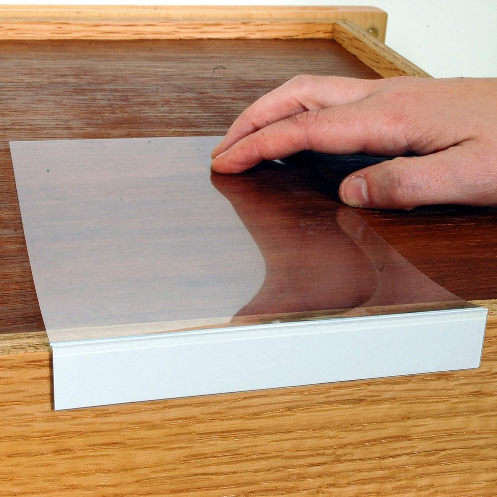 "Moveable Shelf Label Holders" Crystal Clear PVC with White Label Background ...