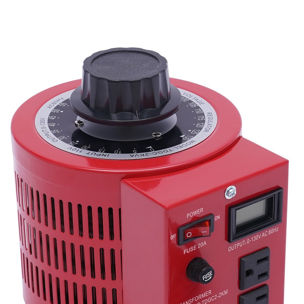 20Amp Variac Transformer Variable 0-130V AC Voltage Regulator Metered 2000VA Red