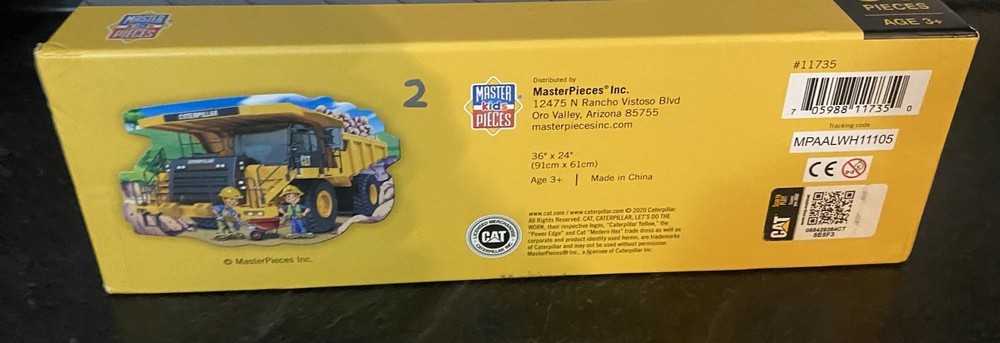 MasterPieces Dump Truck Caterpillar Construction 36 Pc Floor Puzzle Complete