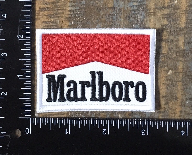 MARLBORO Cigarettes Racing Team Smoking Tobacco 3" Retro Logo Iron-On Patch