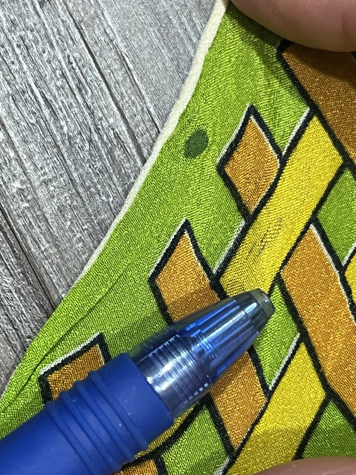 Vintage Unbranded Rectangle Woven Basket Pattern Bows Green Yellow Orange Scarf