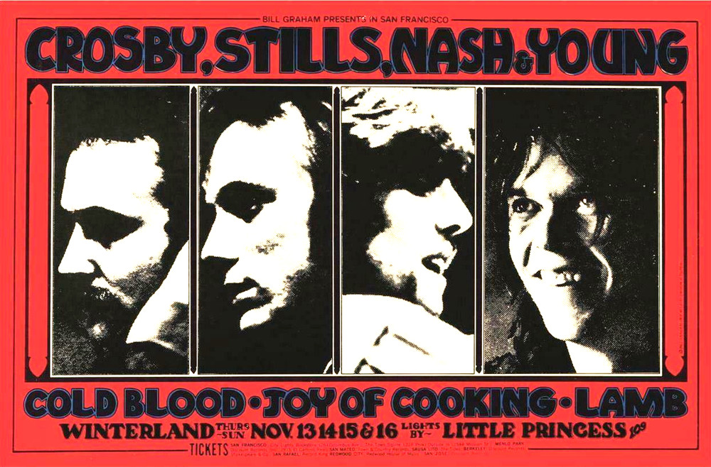CROSBY, STILLS, NASH & YOUNG 1969 WINTERLAND BALLROOM POSTER / NEAR MINT