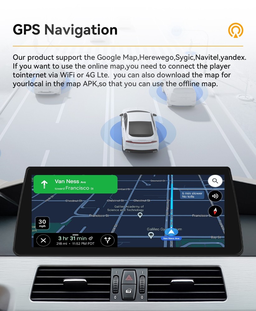 10.25" For BMW CCC 5 Series E60 E61 Wireless CarPlay Car Touch Screen Android 13