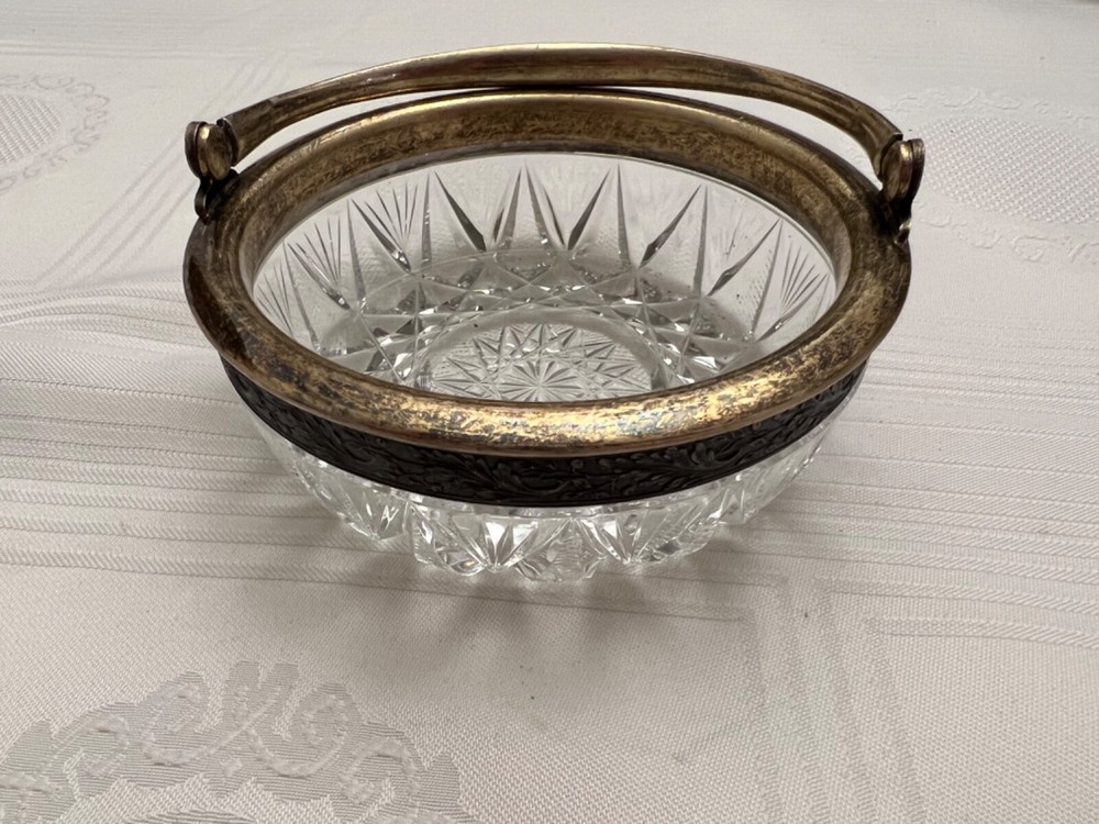 Vintage Russian Soviet Crystal Candy Bowl (4.5")