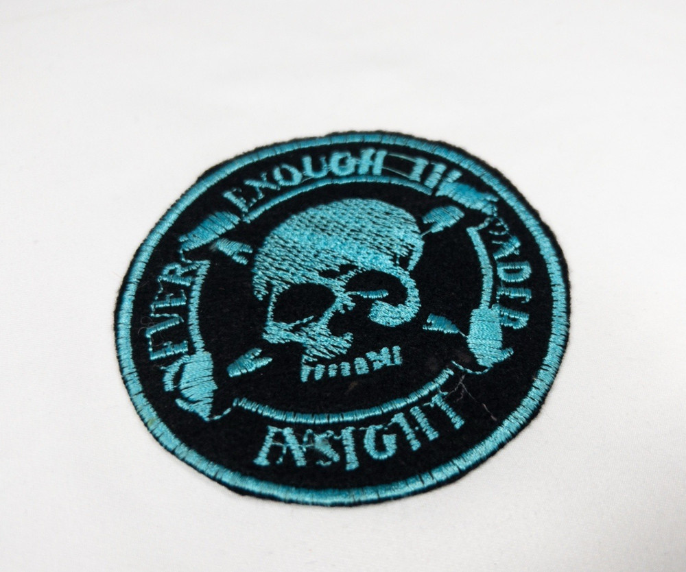 Never Enough Thunder Insight Blue Skull Iron-on Patch 3.5"
