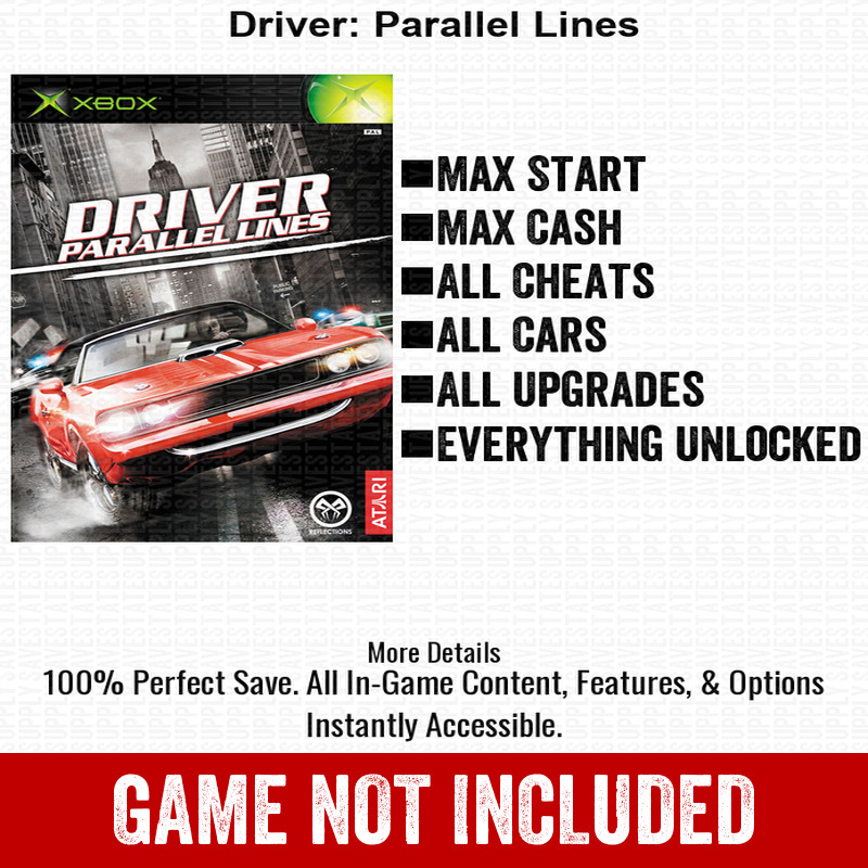 Driver: Parallel Lines  100% Unlocked All Items Xbox USB Save File