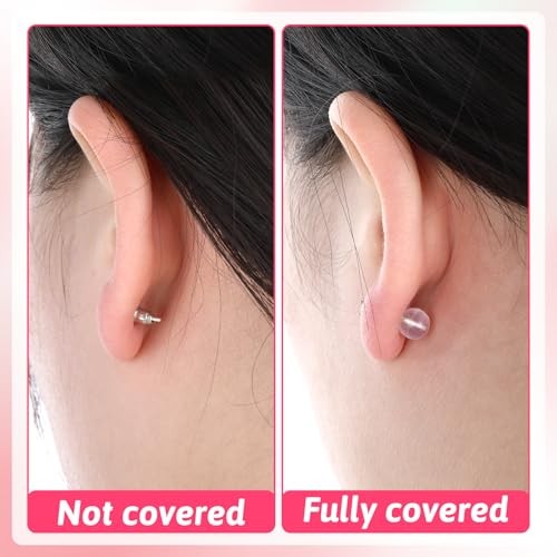 100 Pcs Soft Silicone Earring Backs, Rubber Earring Backs Soft Clear, Rubber