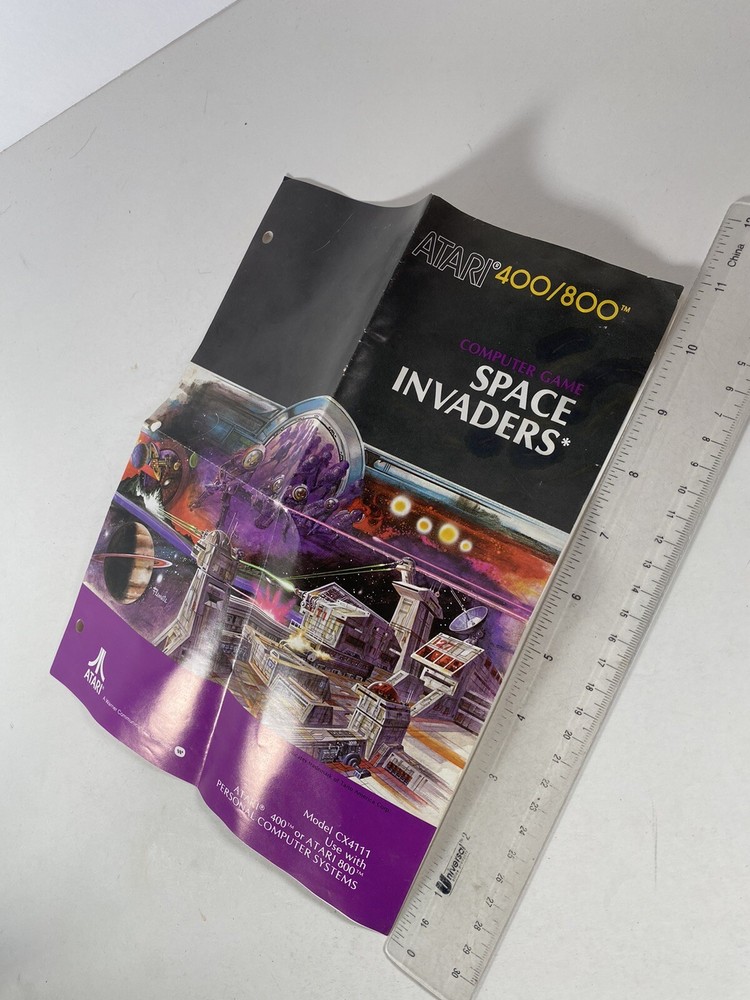 Atari 400/800 Space Invaders Vintage 1980 Computer Game Original Manual Only