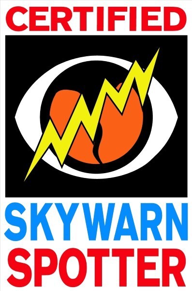 Certified Skywarn Spotter 4-7/8" x 3-1/4" Sticker