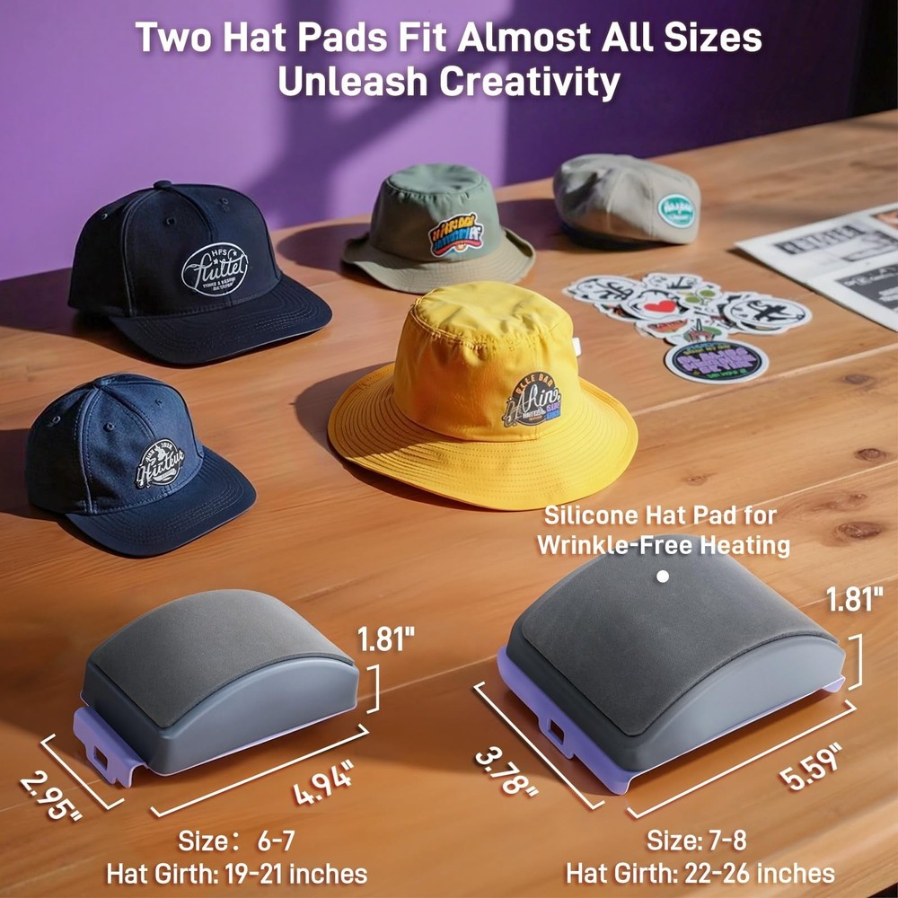 Auto Hat Heat Press Machine, Automatic Open/Release, 4 Memory Modes, Precise ...