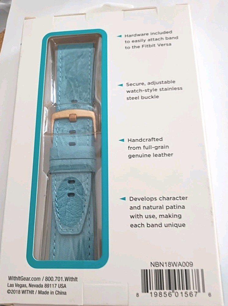 Fitbit Versa Premium Leather Band Light Blue