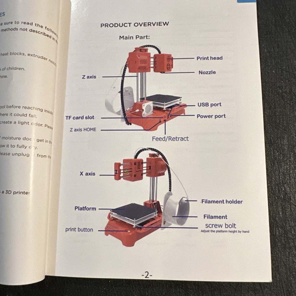 Easy Threes K7 Portable Mini 3D Printer, New Easy To Use Entry Level
