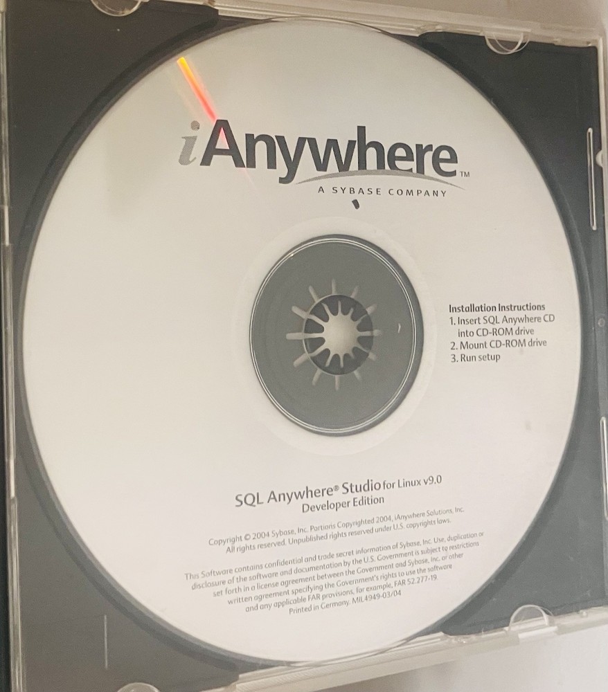 SQL Anywhere Studio Linux v9.0 Developer Edition (2004) Sybase CD Excellent Rare