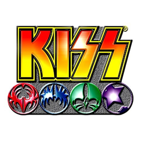 KISS icons pin - official -new -just over 1" wide
