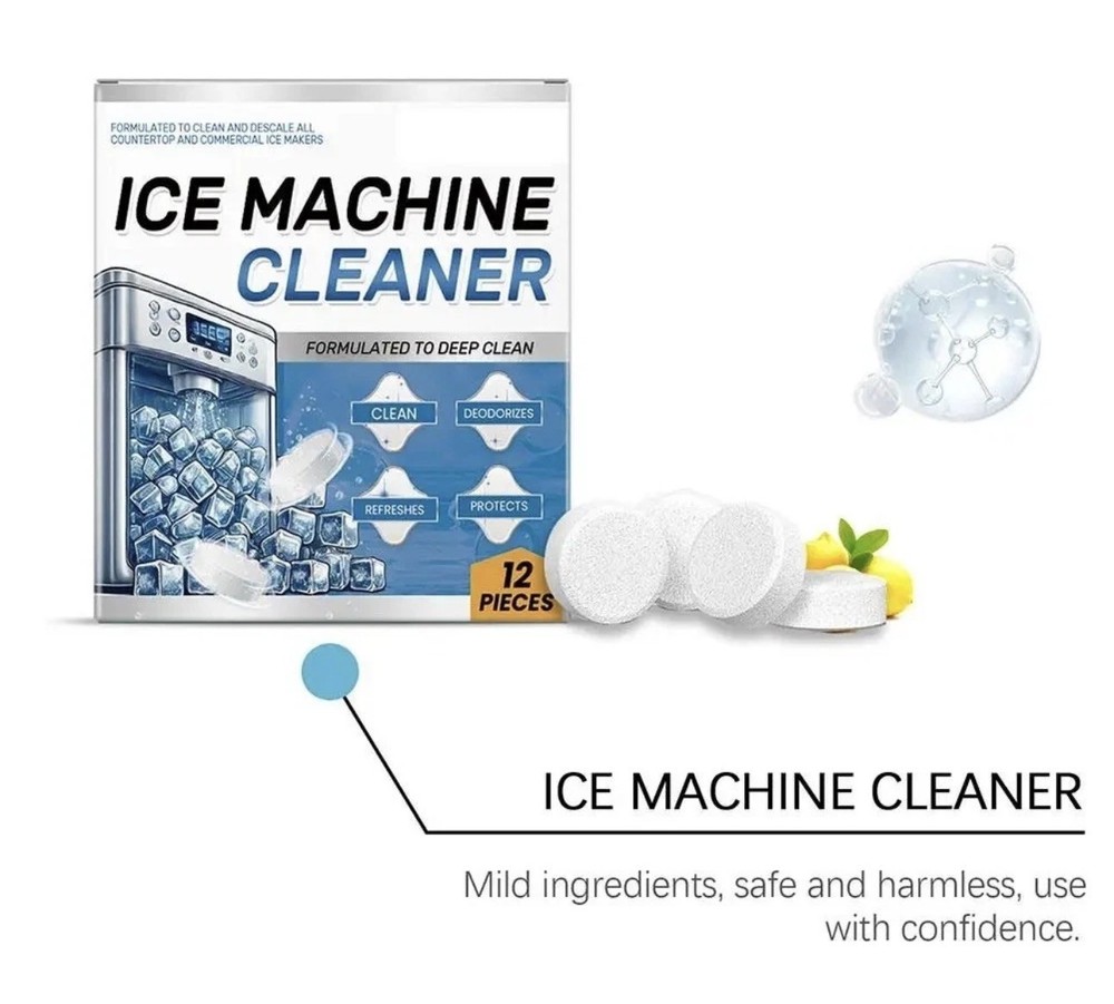 Ice Machine Cleaner Tablets 12 Pack Ice Maker Descaler Deodorizer Universal