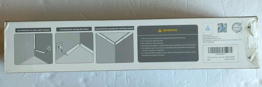 Delamu CC09 Corner Duct Cable Raceway - 152" - White