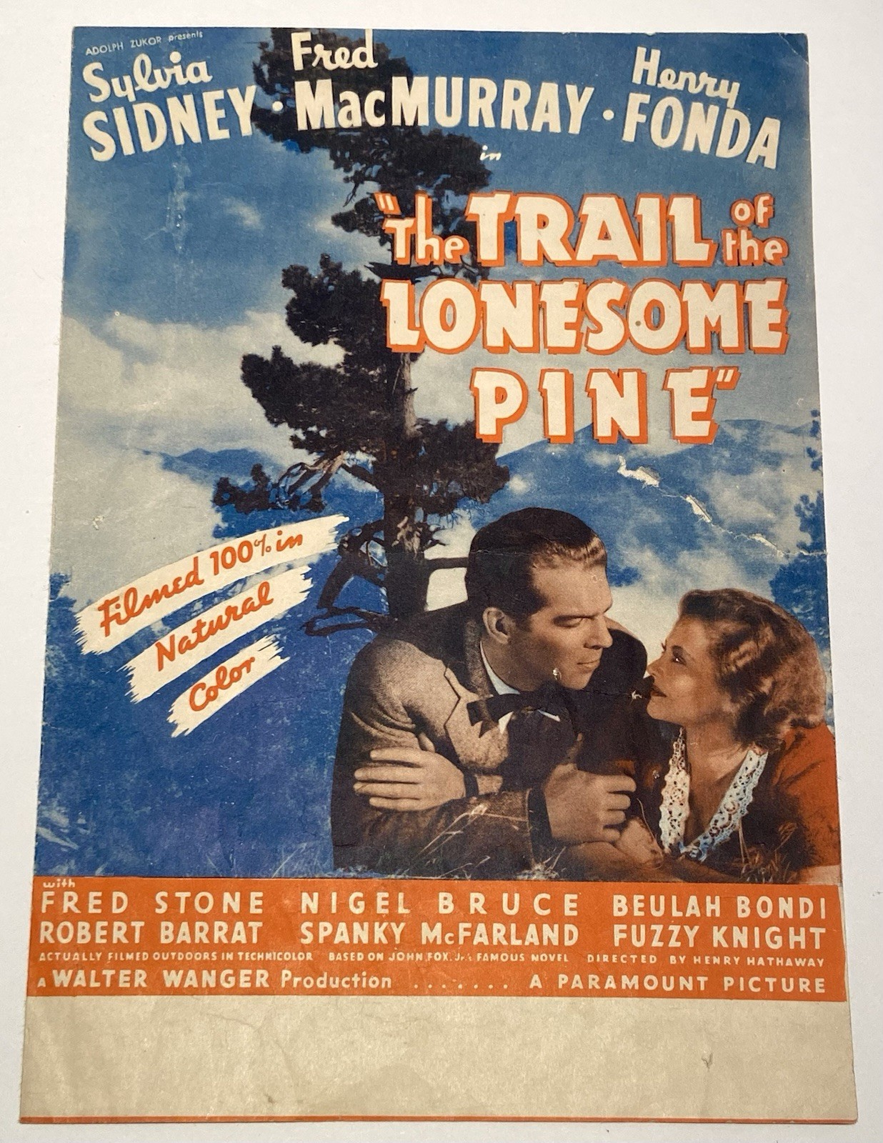 THE TRAIL OF THE LONESOME PINE 1936 Sylvia Sidney Film Technicolor Movie Herald