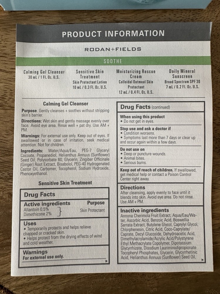 Rodan + Fields Soothe TRAVEL/MINI Regimen; NIB sealed PLUS Samples