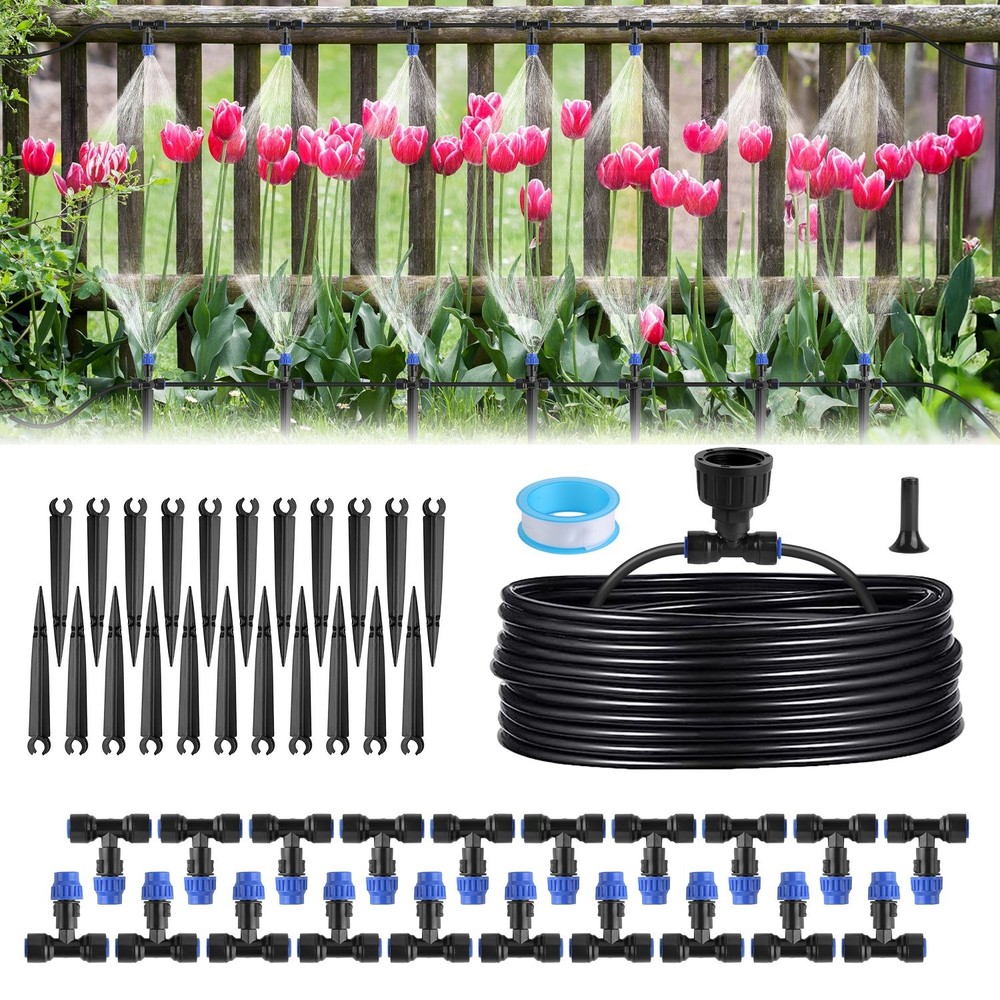 75FT Automatic Watering System Mist Drip Irrigation System for Garden Lawn Tool
