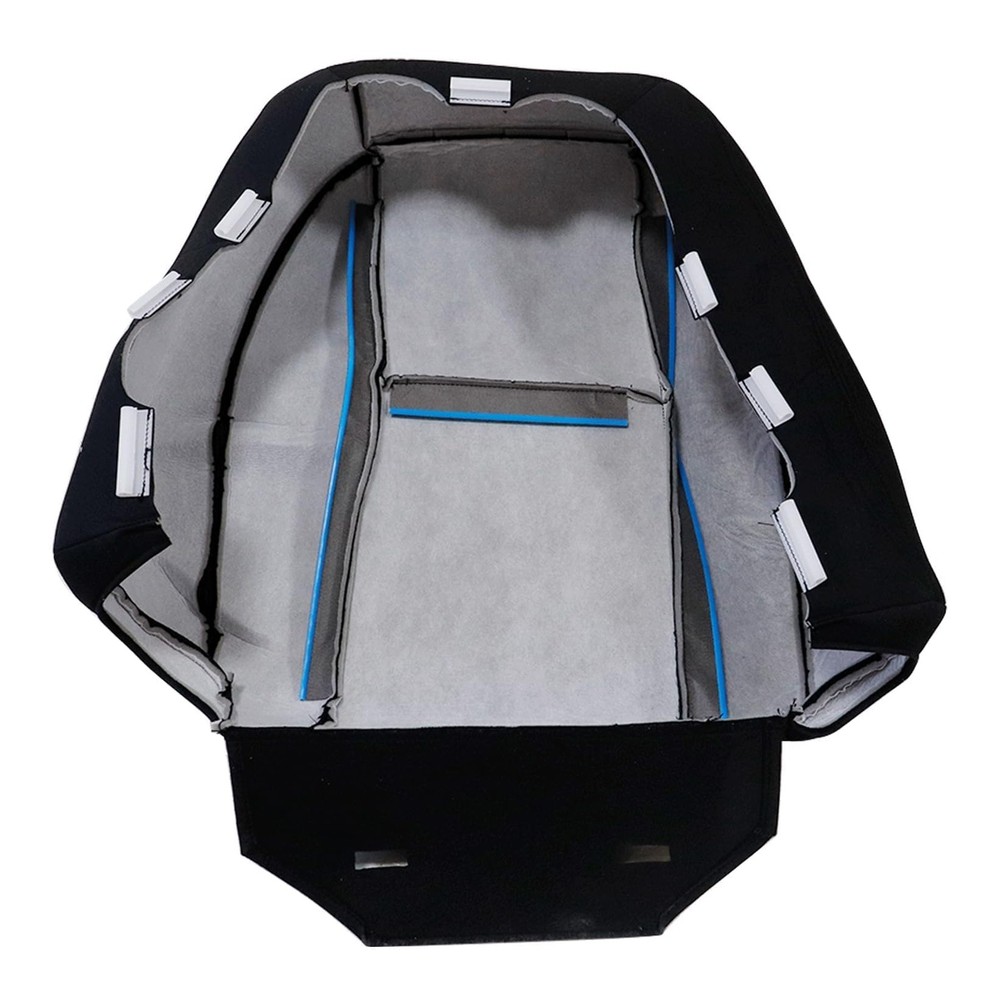 Front Driver Side Bottom & Top Lean Back Replacement Cloth Seat Covers Black