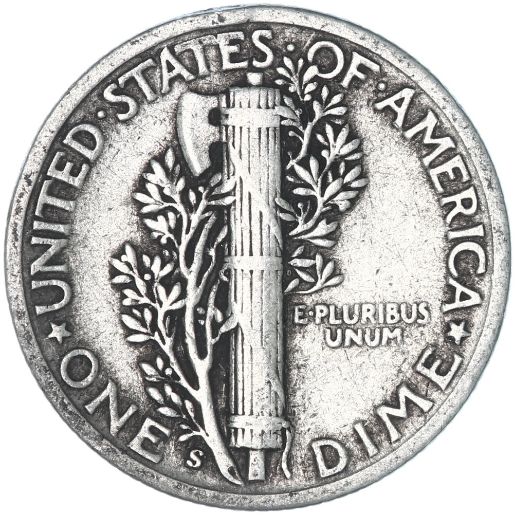 1945 S Mercury Dime 90% Silver Fine FN