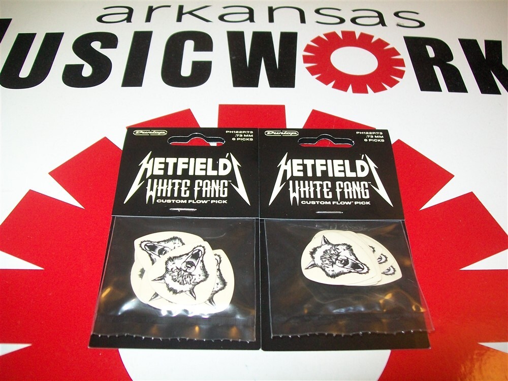 NEW 2 PACKS! James Hetfield White Fang Custom Flow Picks (12), .73mm, PH122P073
