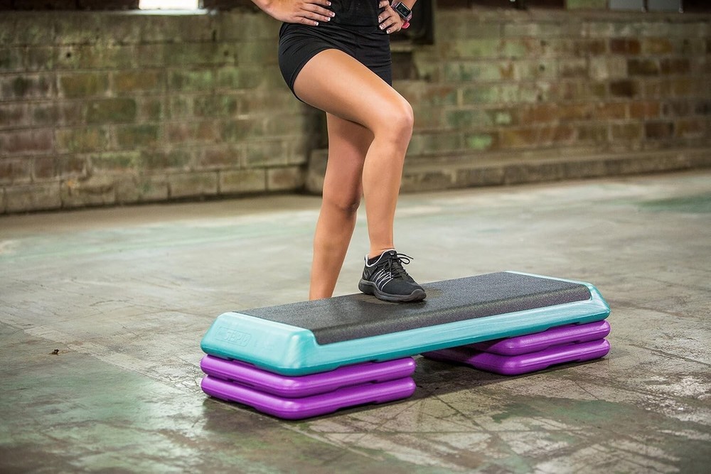 Durable Teal Aerobic Stepper with Nonslip Top - Versatile Home Workout Solution