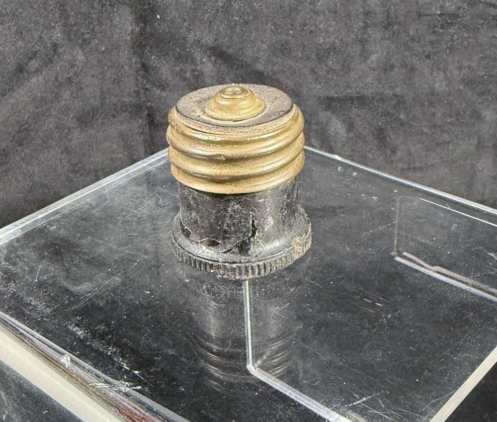 Antique Edison Lightbulb Socket Brass & Bakelite Adapter Plug (WT3)