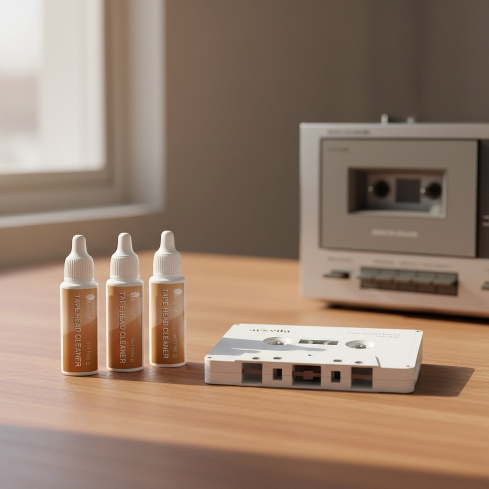 Professional Audio Cassette Head Cleaner with 3 Cleaner Solutions – Lightweight