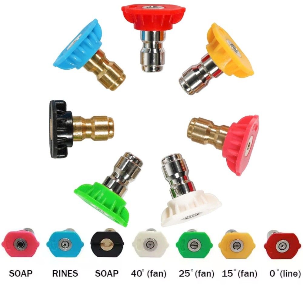 7 Nozzle Tip Pressure Washer Spray Quick Connect Pivot Adapter Coupler 5 Angle