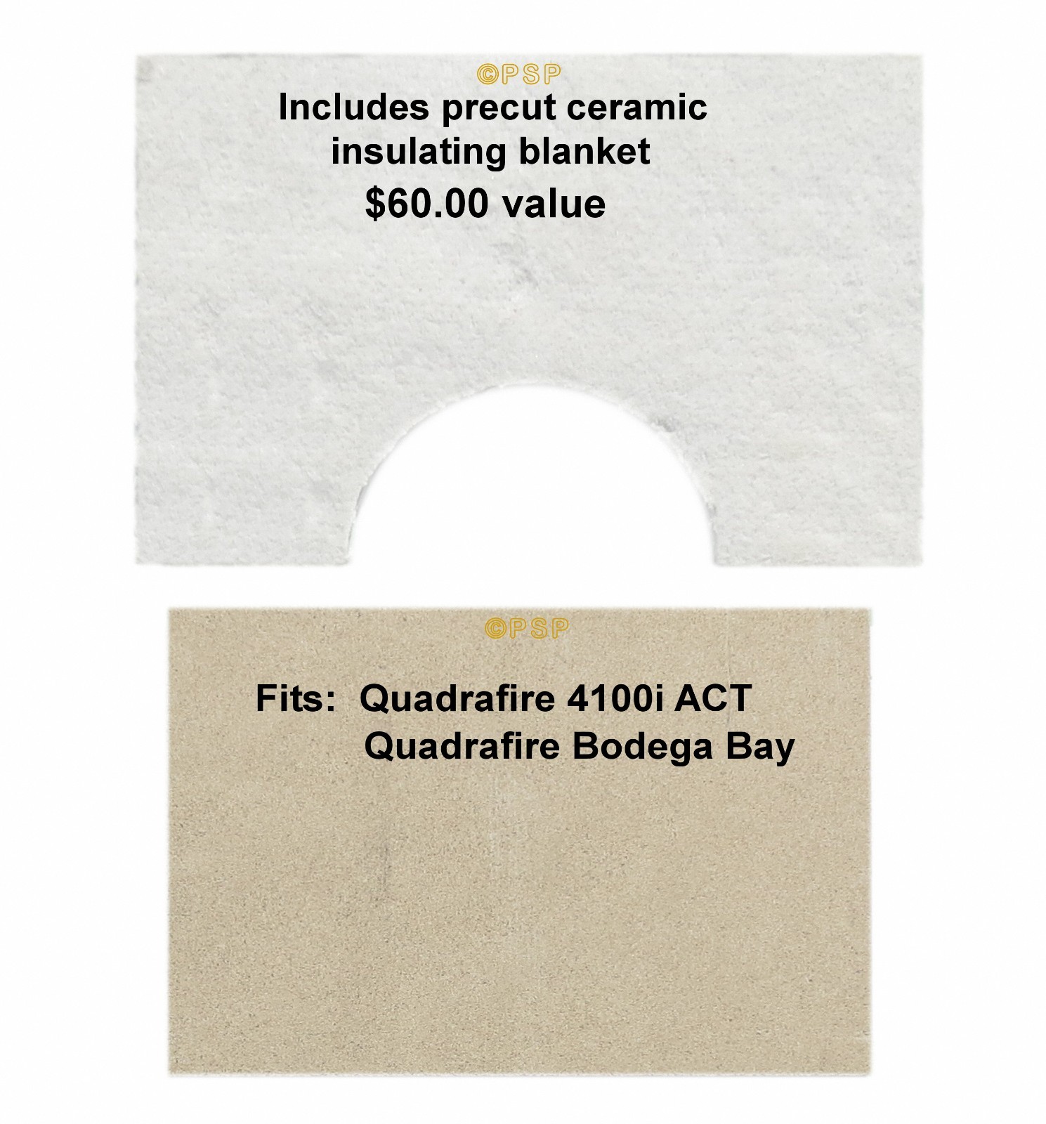 QUADRAFIRE WOOD STOVE BAFFLE BOARD & BLANKET KIT- 4100 I ACT  [PP2564] 832-3520