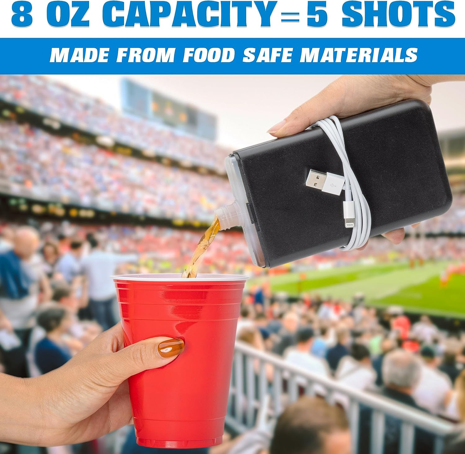 Power Bank Flask (8 Oz) - Hidden Alcohol Travel Flask – Secret Liquor Container