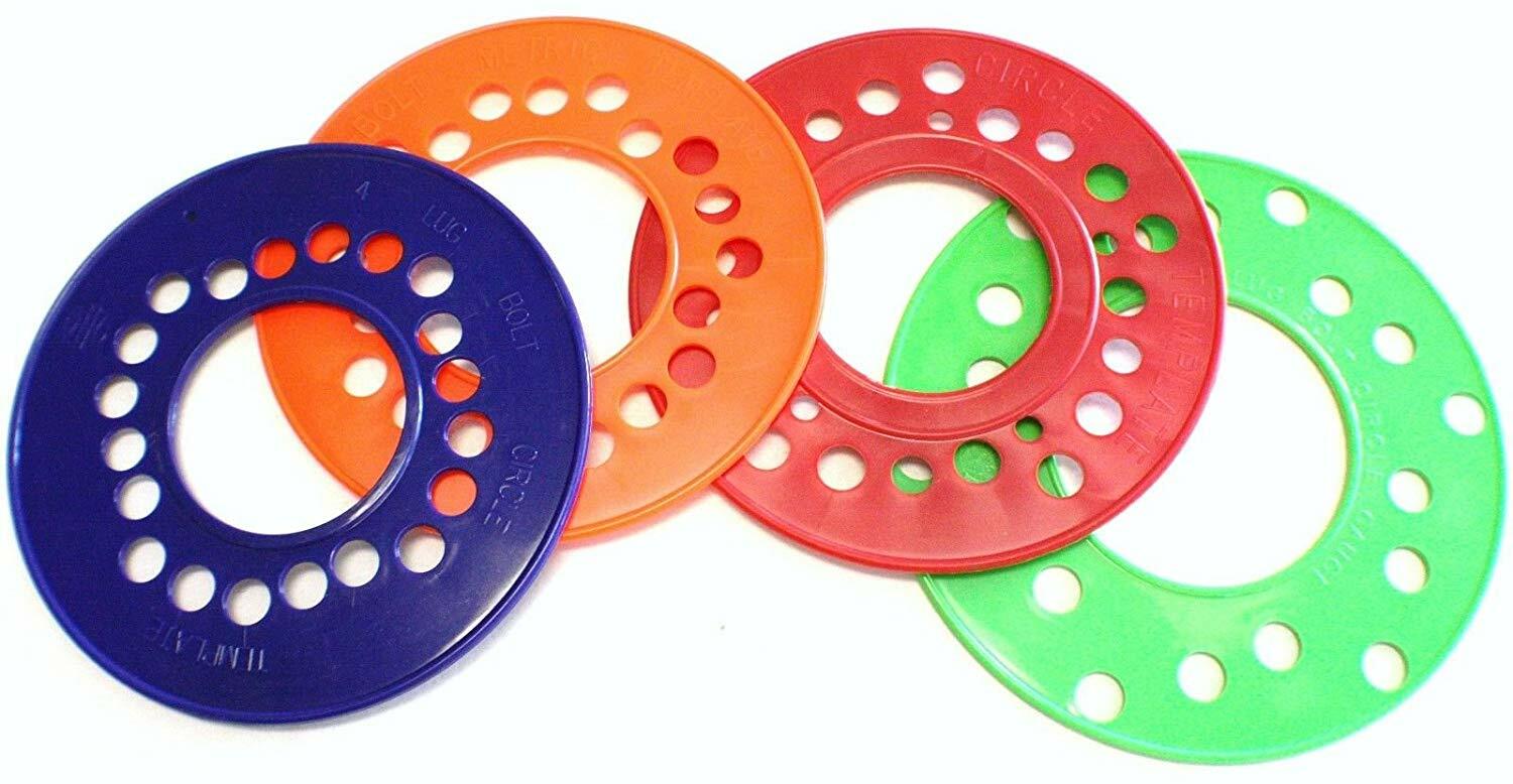 Set of WHEEL BOLT PATTERN TEMPLATE TOOLS Measure Guides American & Import 4 5 6