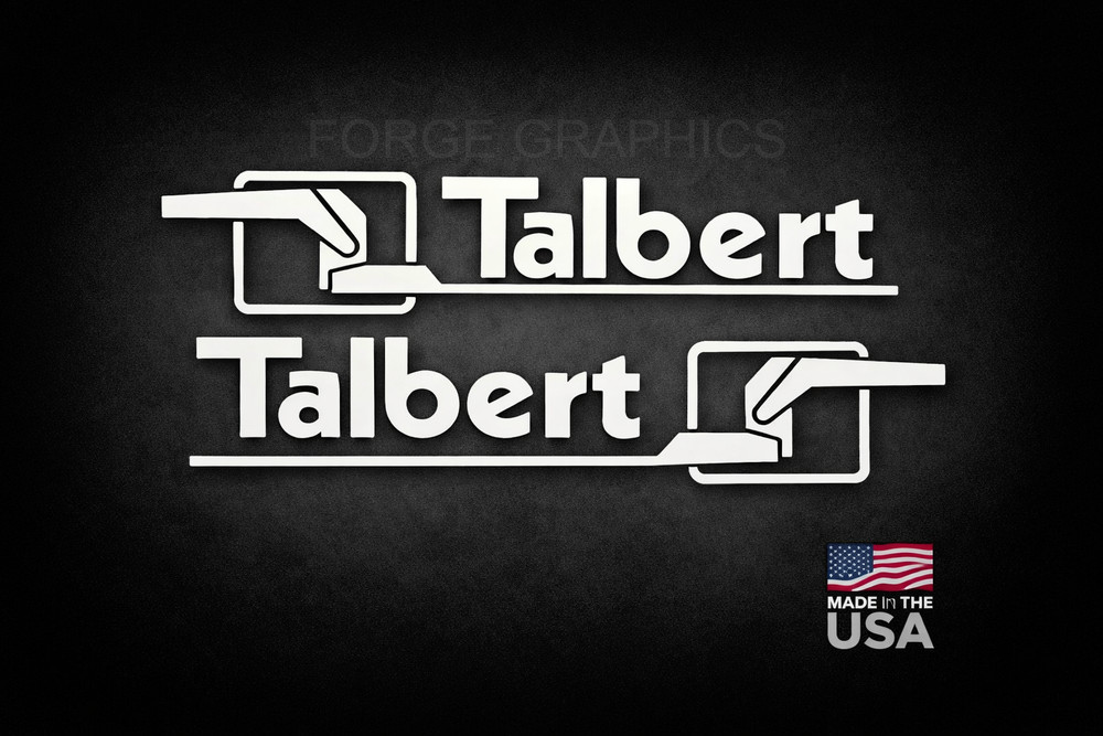Talbert Trailer Replacement Decals Stickers 24” (2) Gloss White Graphics