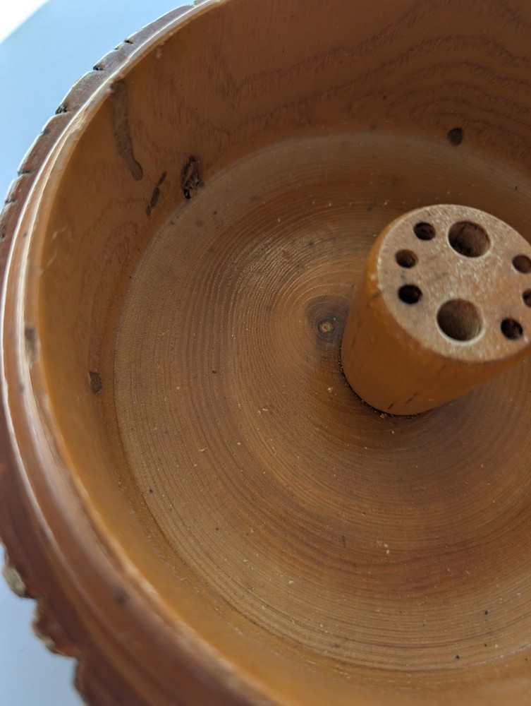 Vintage Rusticware Nut Bowl Set With Edge Tree Bark Nutcracker