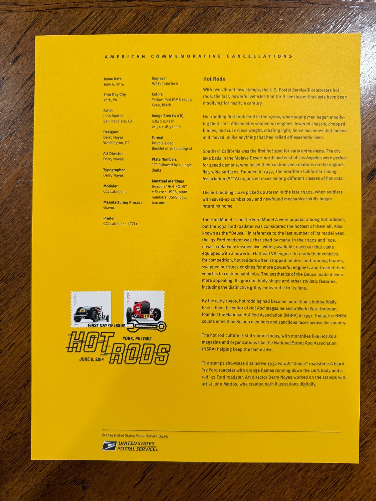 American Commemorative Cancellations #1429 - Hot Rods (#4908-9)